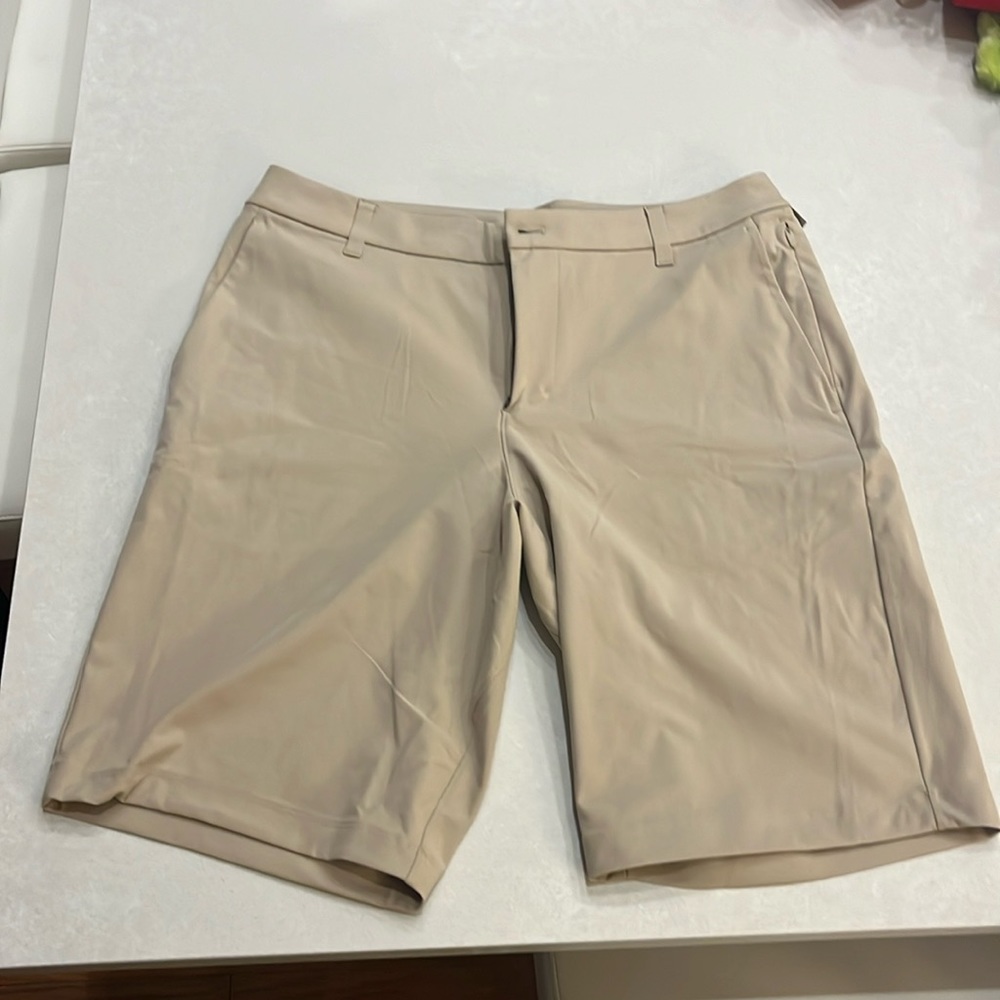 Tan Lulu Lemon commission shorts.  34 inch waist.  Worn once!!